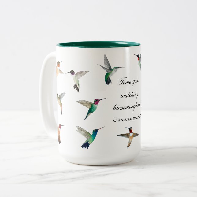 Taza Bicolor Hummingbirds de Norteamérica Coffee Mug (Anverso izquierdo)