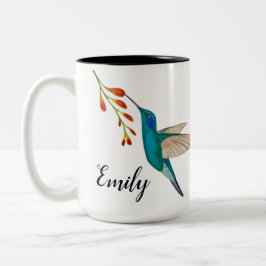 Taza Bicolor Hummingbirds personalizado tazón de café de dos to