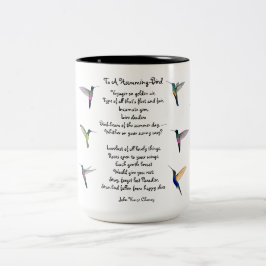 Taza Bicolor Hummingbirds y John Vance Cheney