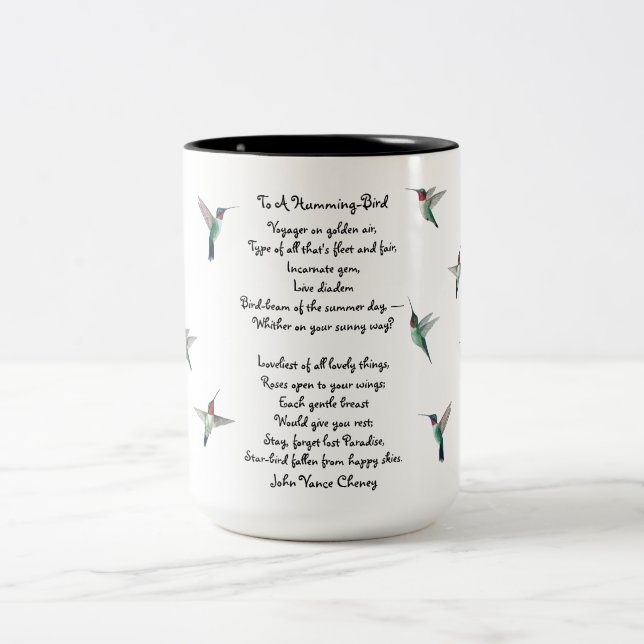 Taza Bicolor Hummingbirds y John Vance Cheney (Centro)