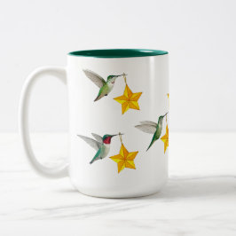 Taza Bicolor Hummingbirds y Stars