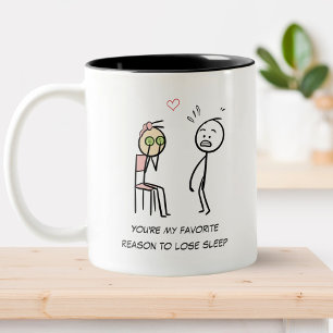 Taza Bicolor Humor Cita Graciosa Día de San Valentín Stickman