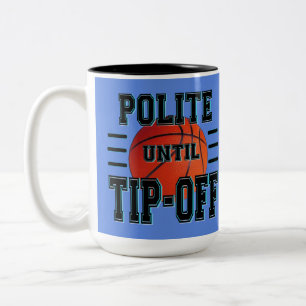 Taza Bicolor Humor de básquetbol hasta el momento del truco