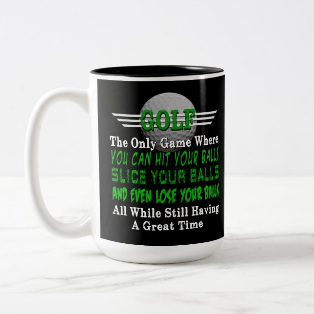 Taza Bicolor Humor de bolas de golf (Izquierda)