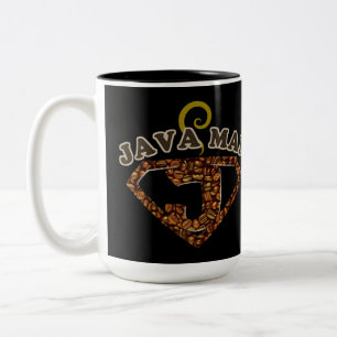 Taza Bicolor Humor de café de Java Man