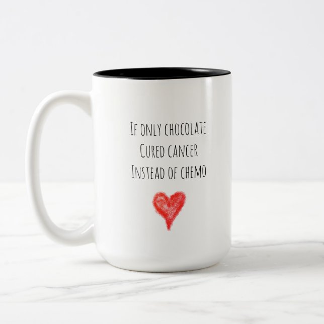 Taza Bicolor Humor de cáncer de quimioterapia (Izquierda)