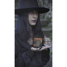 Taza Bicolor Humor de cementerio de Halloween "Anita Nubody"