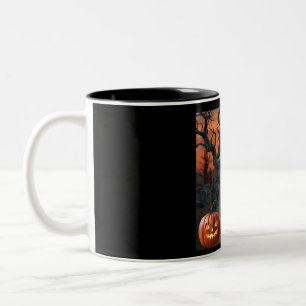Taza Bicolor Humor de cementerio de Halloween "Dawn Under"