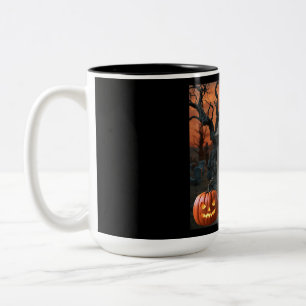 Taza Bicolor "Humor de cementerio de Halloween "Will E Rott. "