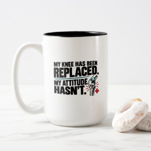 Taza Bicolor Humor de Cirugía de Rodilla Mi Rodilla Ha Sido Ree