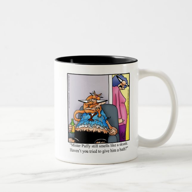 Taza Bicolor Humor de gato café Mug (Derecha)