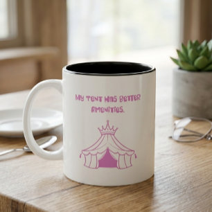 Taza Bicolor Humor de Glamping Divertido Mi Tienda Tiene Mejore