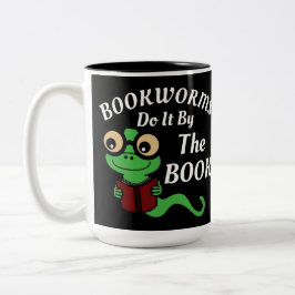 Taza Bicolor Humor de gusano de biblioteca