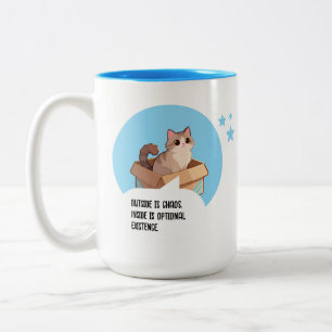 Taza Bicolor Humor de introvertido amante de gatos divertidos