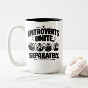 Taza Bicolor Humor de Introvertido Camiseta de Introvertidos Un