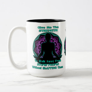 Taza Bicolor Humor de mandarina de yoga personalizado blanco