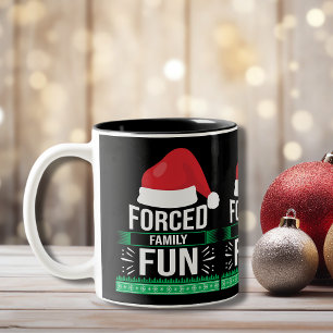 Taza Bicolor Humor de Navidades divertidos de familias forzadas