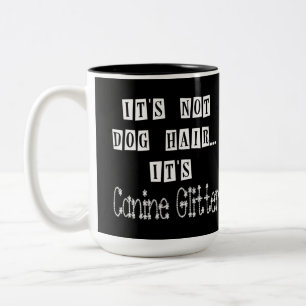 Taza Bicolor Humor de Purpurina de perro con dos tonos de café