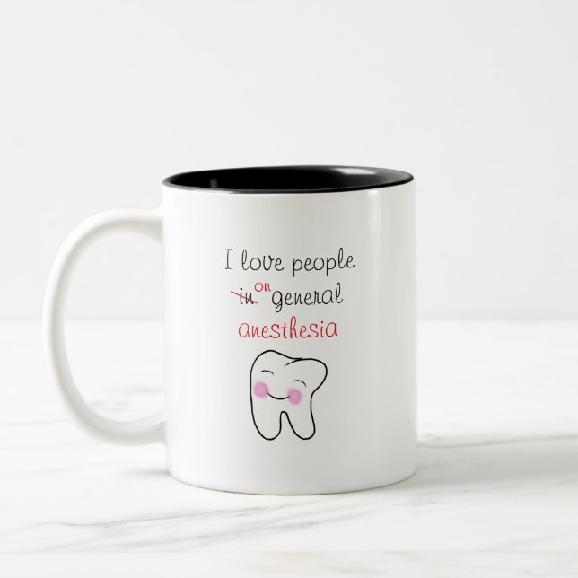 Taza Bicolor Humor dental / Anestesiólogo / (Izquierda)