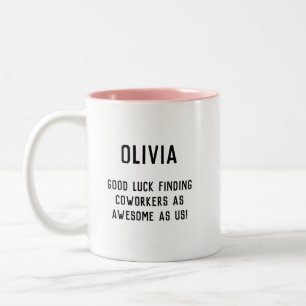 Taza Bicolor Humor divertido de buena suerte despedida colega d