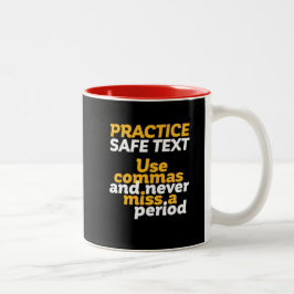 Taza Bicolor Humor Gramática divertida Práctica de texto seguro