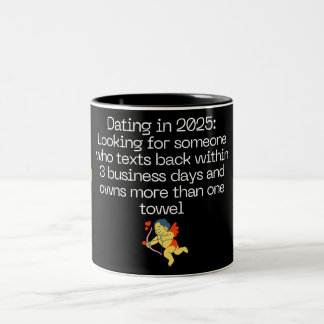 Taza Bicolor Humor moderno de citas café Mug | Chiste de texto