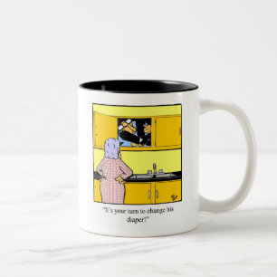 Taza Bicolor Humor tafetán "Espectiquines" del Día del Nuevo Pa