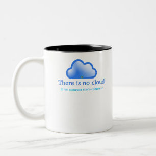 Taza Bicolor Humor tecnológico divertido No hay nubes en su com