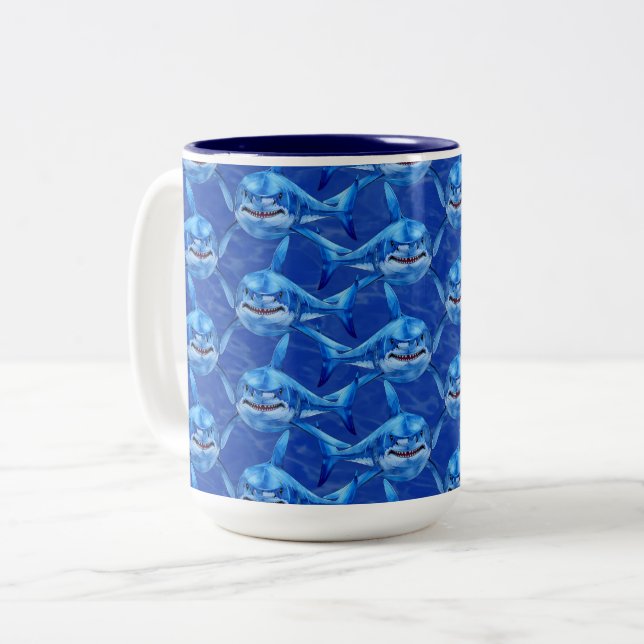 Taza Bicolor Hungry Sharks  (Anverso izquierdo)