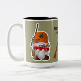 Taza Bicolor Hunter Gnome con un pequeño camión rojo