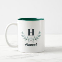 Hunter Green Eucalyptus Leaf Monogramado
