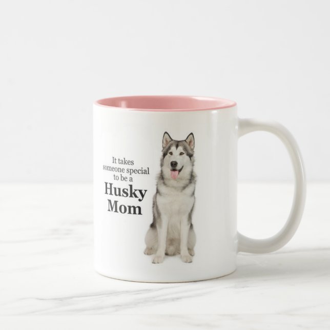 Taza Bicolor Husky Mom Mug (Derecha)