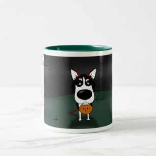 Taza Bicolor Husky siberiano Halloween