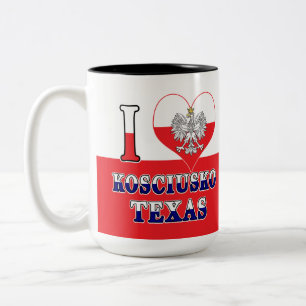 Taza Bicolor I amor Kosciusko Tejas del corazón