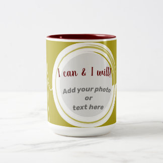 Taza Bicolor I Can & Will Photo Mug