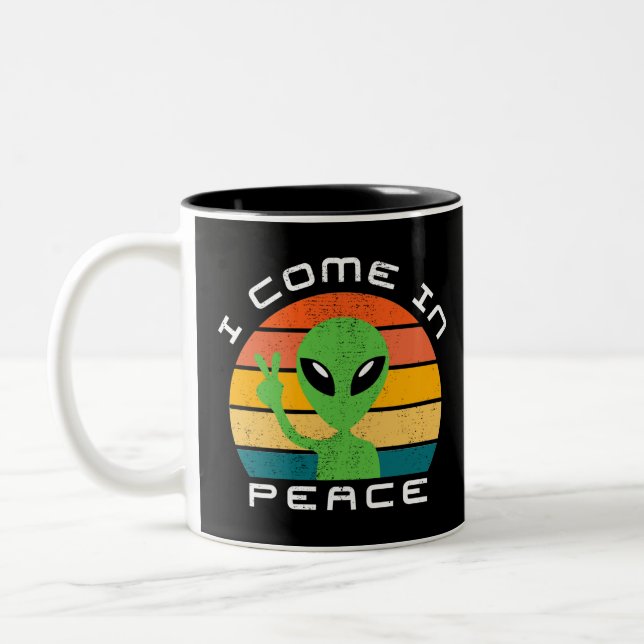 Taza Bicolor I Come In Peace  Alien  Space (Izquierda)