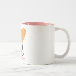 Taza Bicolor I corazón yo anaranjado