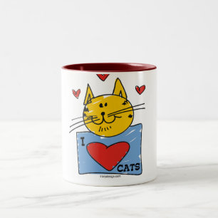 Taza Bicolor I gatos del corazón