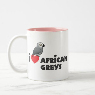 Taza Bicolor I grises africanos del corazón