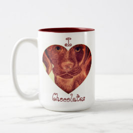 Taza Bicolor I Heart Chocolates 2 Tone Coffee Mug