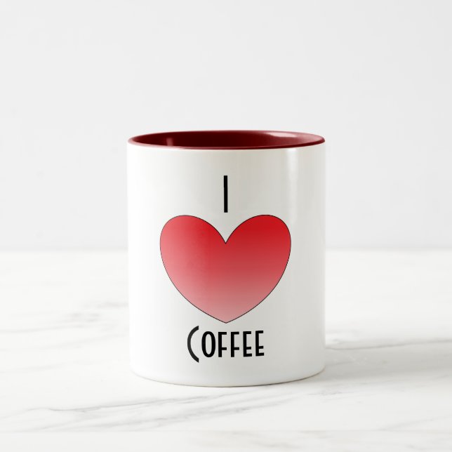 Taza Bicolor I Heart Coffee Mug (Centro)