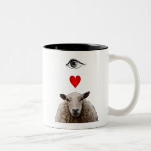 Taza Bicolor I Heart Ewe