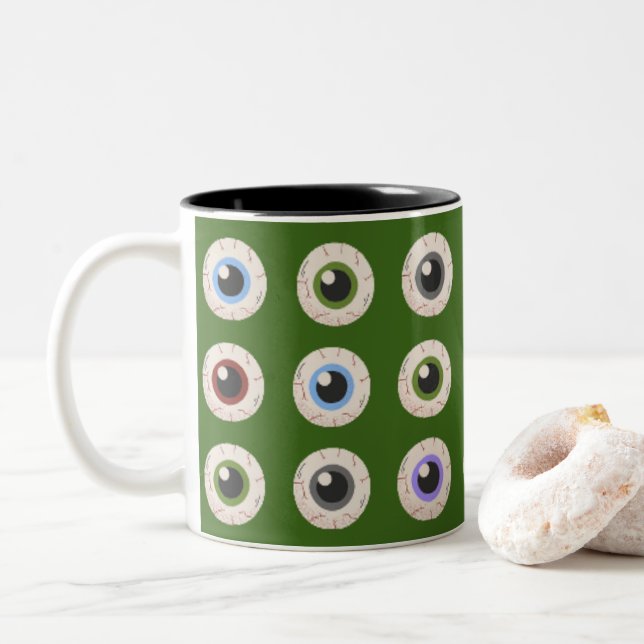 Taza Bicolor I Heart Eyeballs (Con donut)