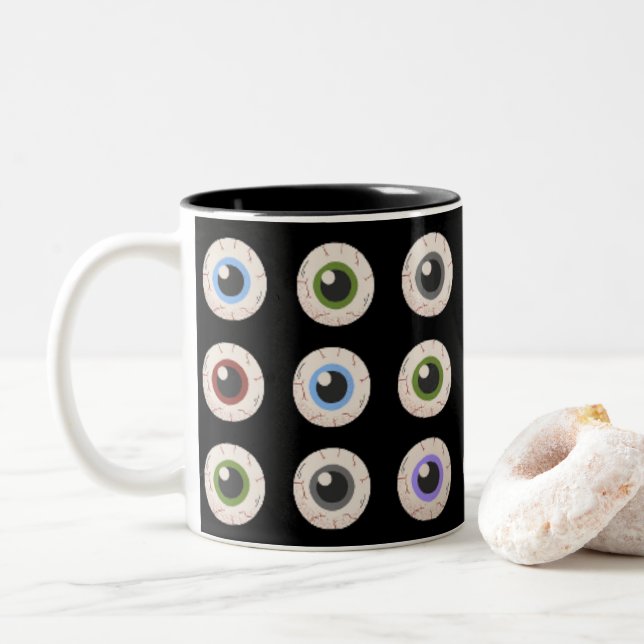 Taza Bicolor I Heart Eyeballs (Con donut)