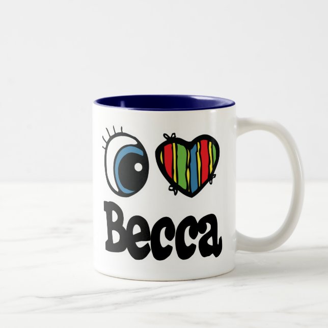 Taza Bicolor I Heart (Love) Becca (Derecha)