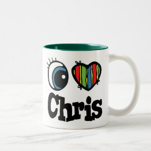 Taza Bicolor I Heart (Love) Chris