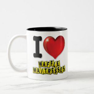 Taza Bicolor I Heart Waffle Waitress