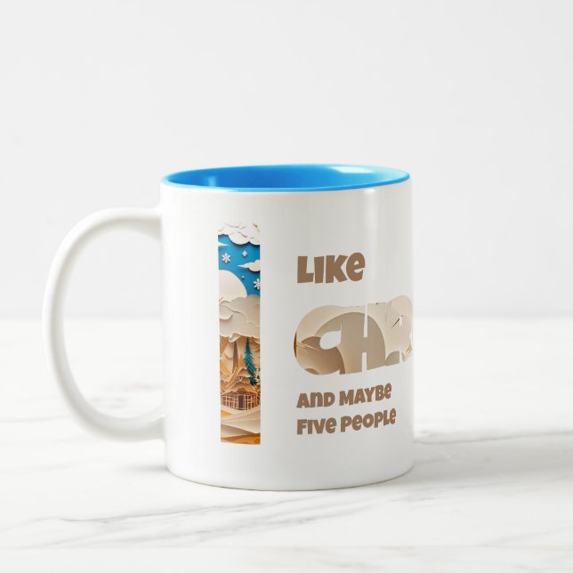 Taza Bicolor I Like Christmas and Maybe (Izquierda)