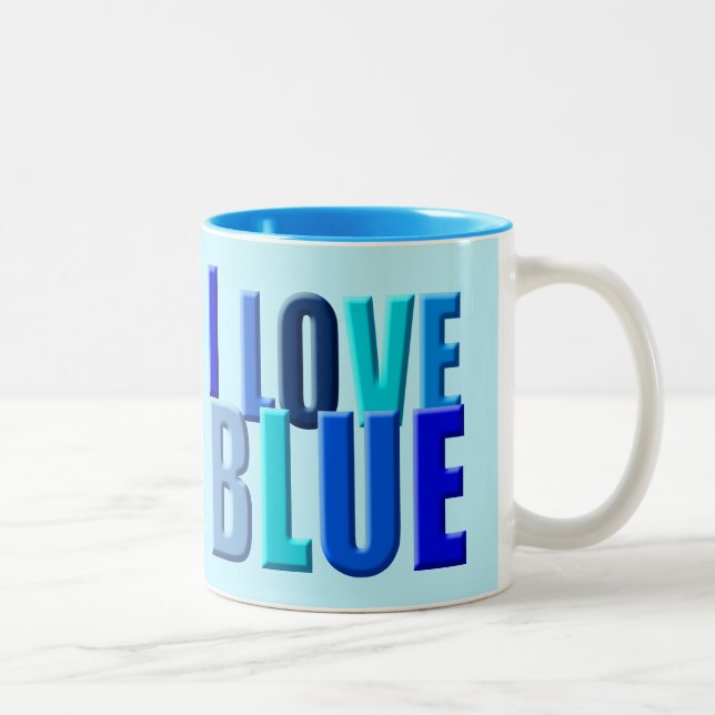 Taza Bicolor I love blue (Derecha)