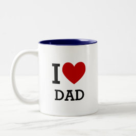 Taza Bicolor I Love Dad Mug Heart Graphic Father Gift